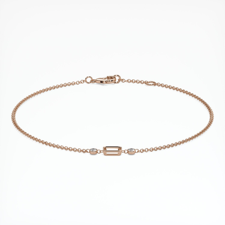 14K Rose Gold Accent Stones Bracelet Setting