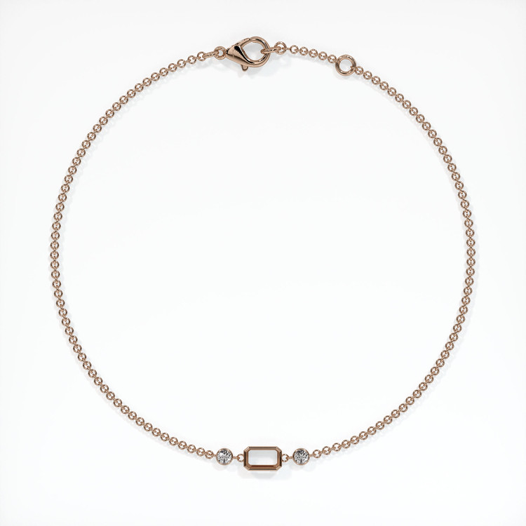 14K Rose Gold Accent Stones Bracelet Setting