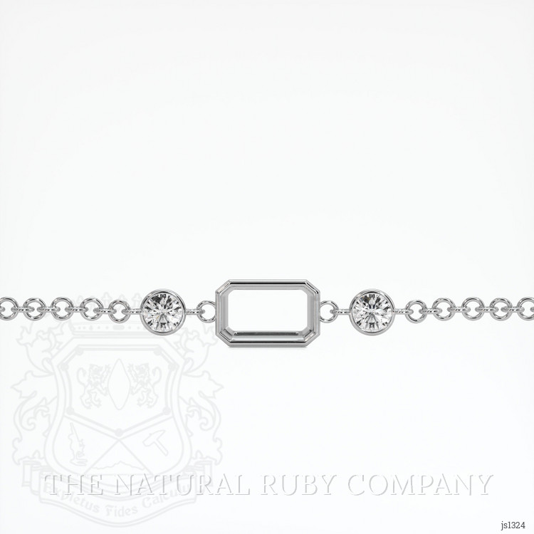14K White Gold Accent Stones Bracelet Setting