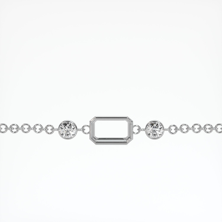 18K White Gold Accent Stones Bracelet Setting