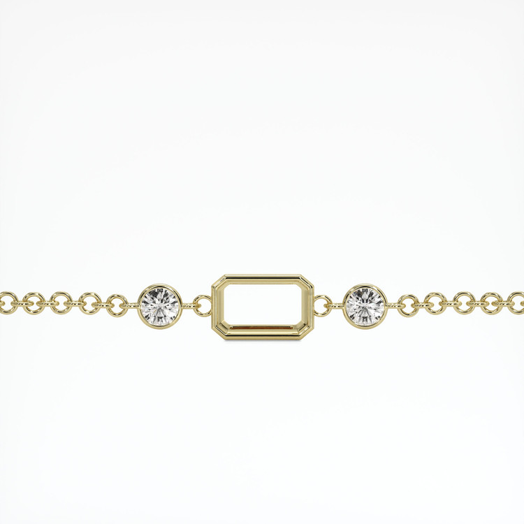 14K Yellow Gold Accent Stones Bracelet Setting