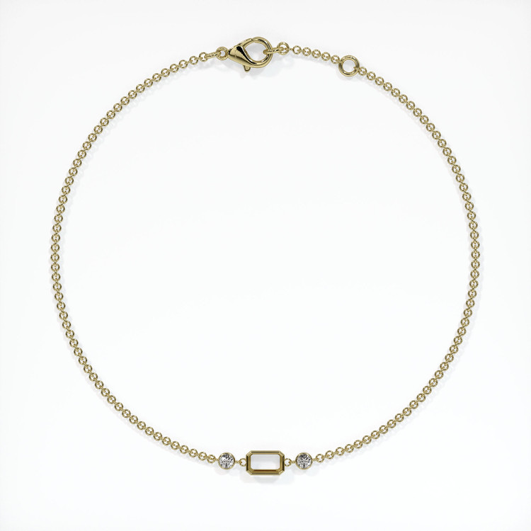 14K Yellow Gold Accent Stones Bracelet Setting