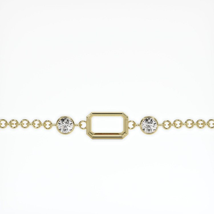 18K Yellow Gold Accent Stones Bracelet Setting