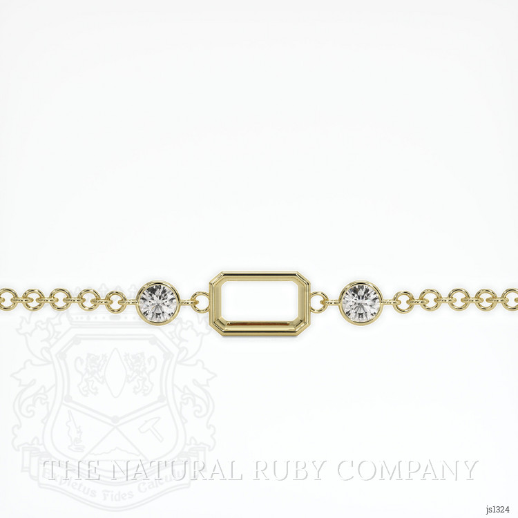18K Yellow Gold Accent Stones Bracelet Setting