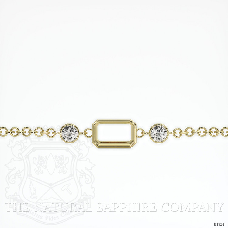 18K Yellow Gold Accent Stones Bracelet Setting