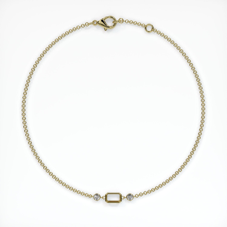 18K Yellow Gold Accent Stones Bracelet Setting