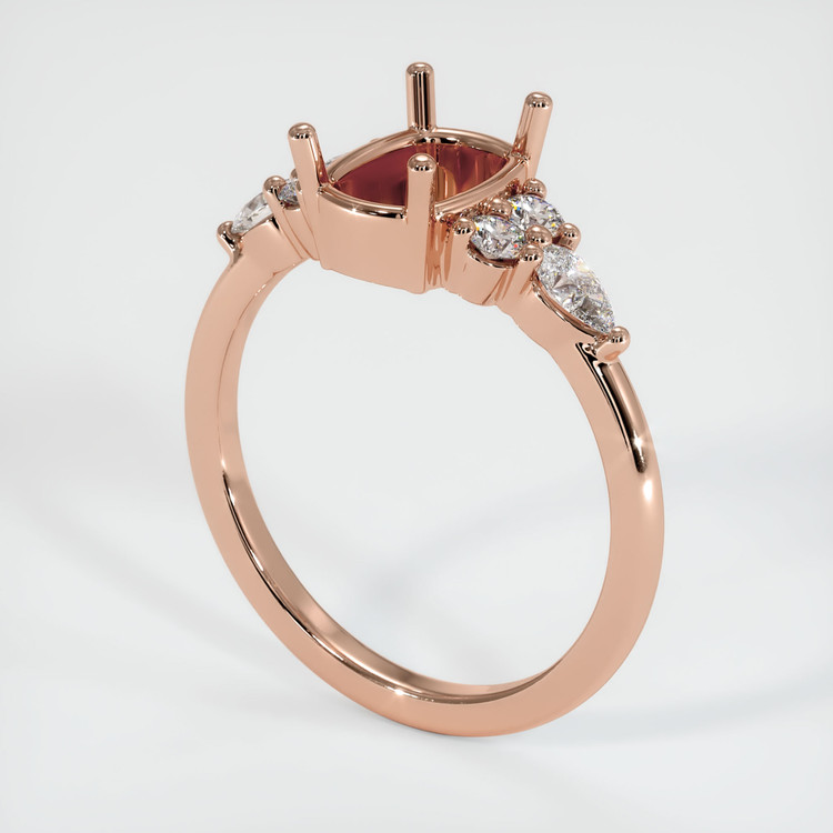 14K Rose Gold Accent Stones Ring Setting