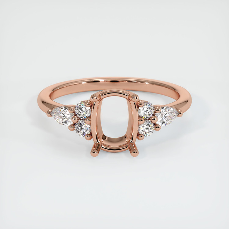 14K Rose Gold Accent Stones Ring Setting