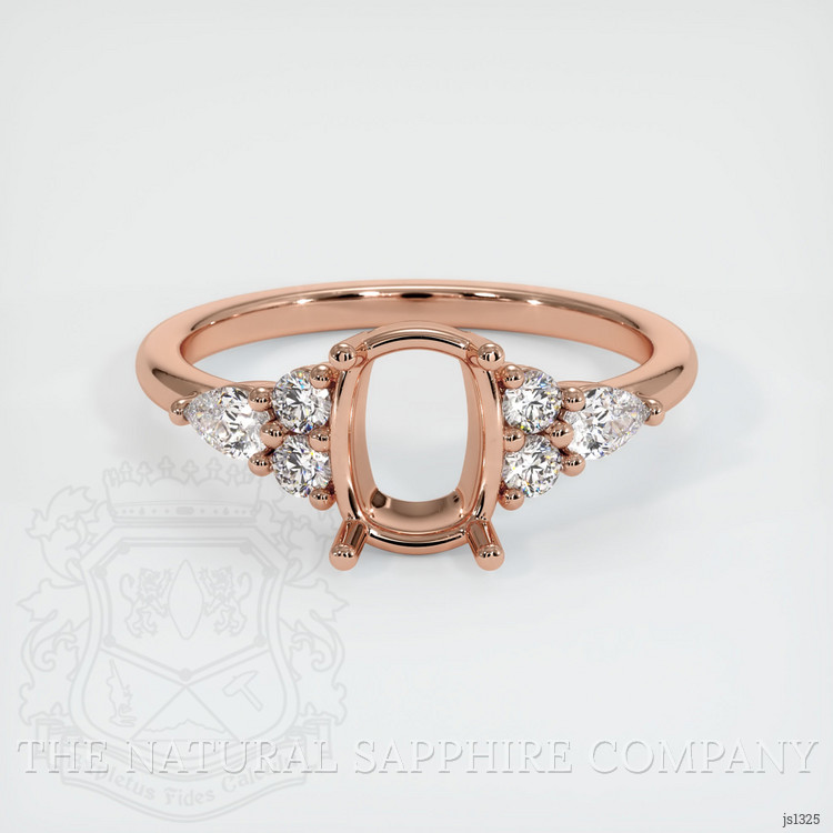 14K Rose Gold Accent Stones Ring Setting