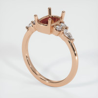Accent Stones Peach Sapphire Ring 2.57 Ct., 18K Rose Gold Combination Setting