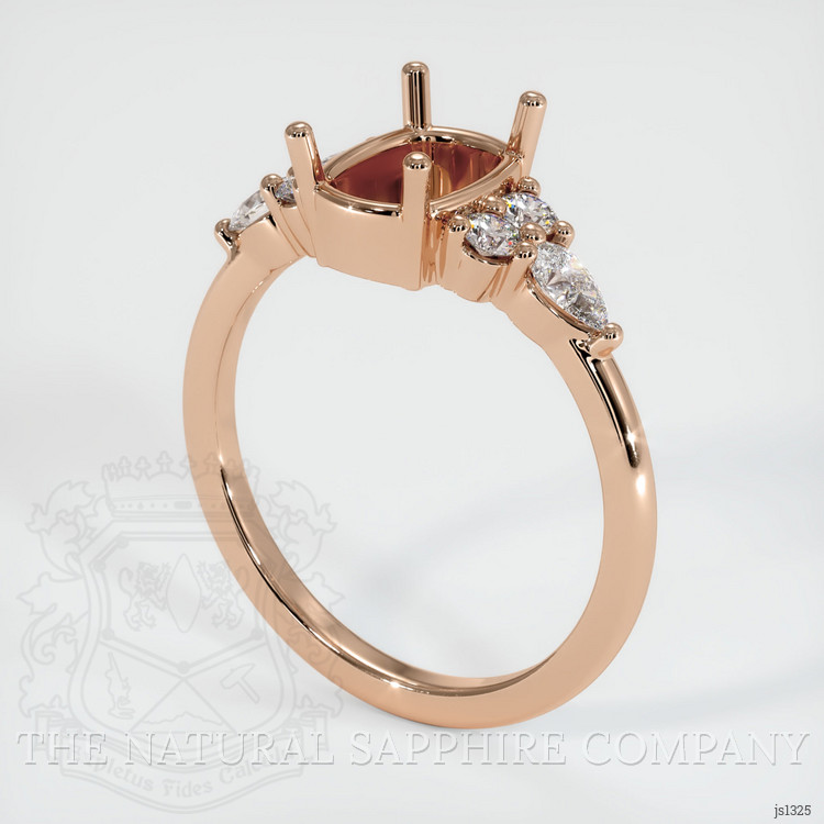 18K Rose Gold Accent Stones Ring Setting