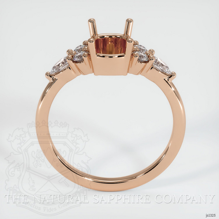 18K Rose Gold Accent Stones Ring Setting