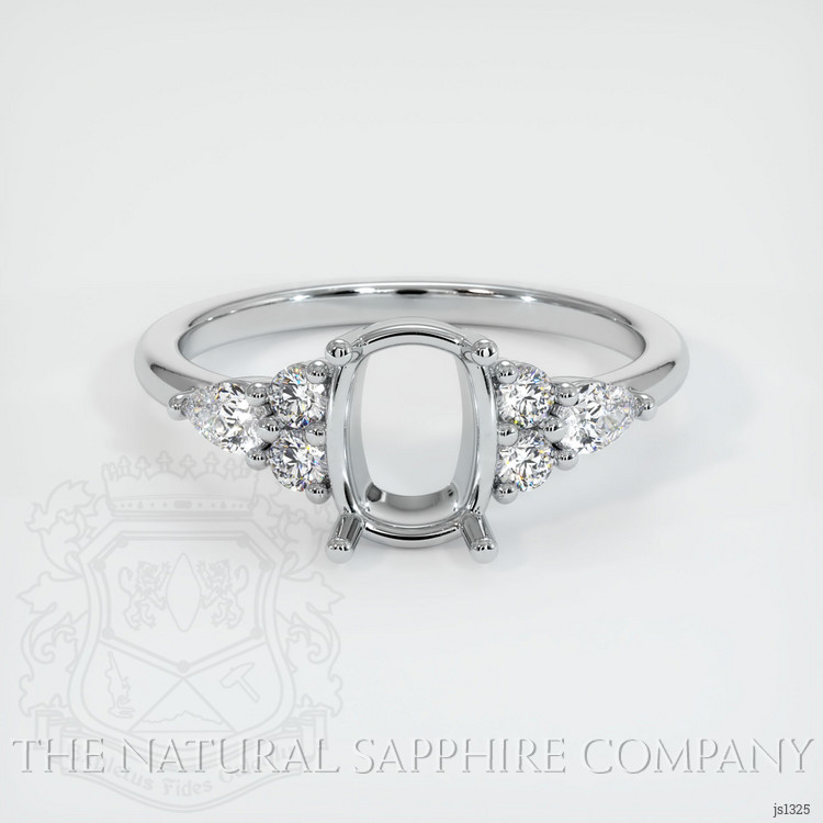 14K White Gold Accent Stones Ring Setting