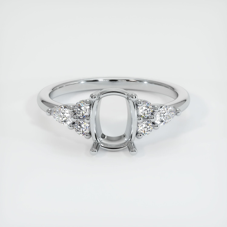 14K White Gold Accent Stones Ring Setting