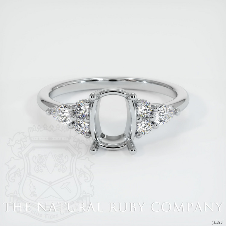14K White Gold Accent Stones Ring Setting