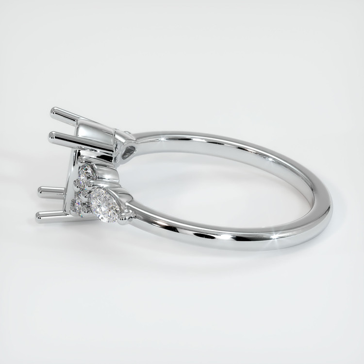 14K White Gold Accent Stones Ring Setting