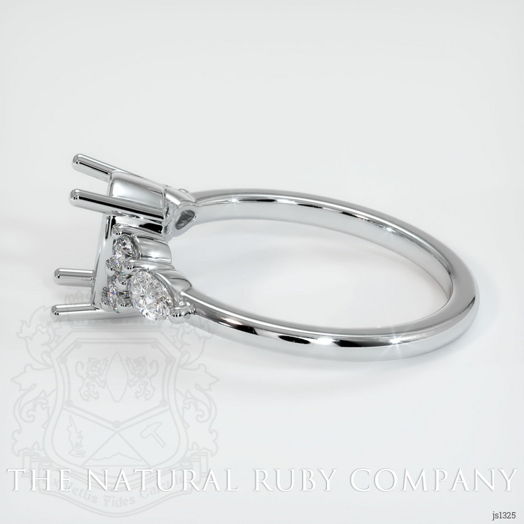 14K White Gold Accent Stones Ring Setting