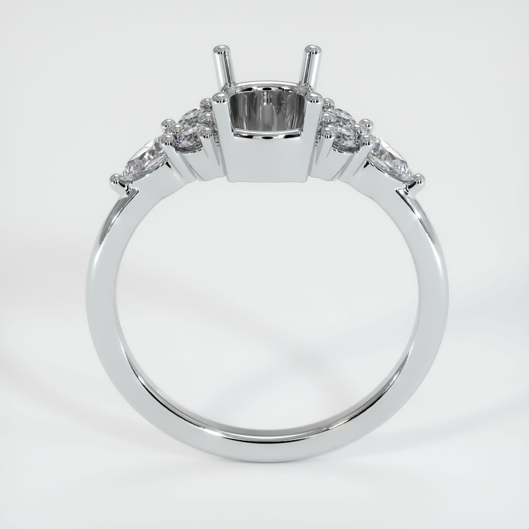 14K White Gold Accent Stones Ring Setting