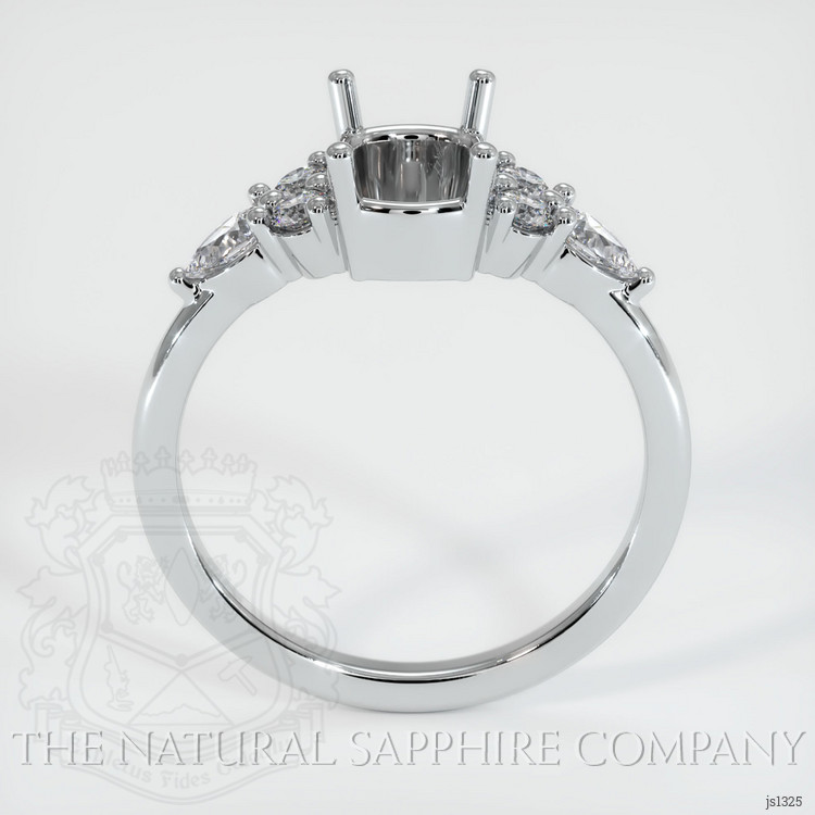 14K White Gold Accent Stones Ring Setting