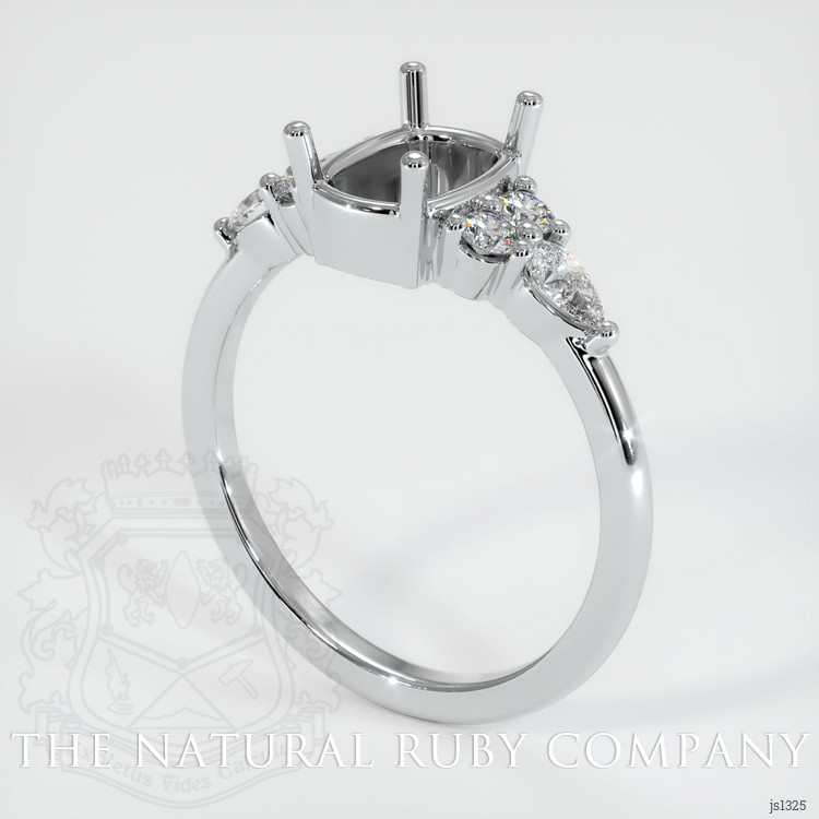 18K White Gold Accent Stones Ring Setting