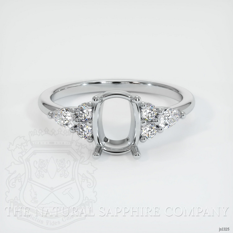 18K White Gold Accent Stones Ring Setting