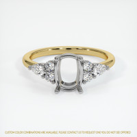 14K White & Yellow Accent Stones Ring Setting Image