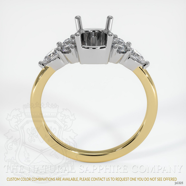 14K White & Yellow Accent Stones Ring Setting