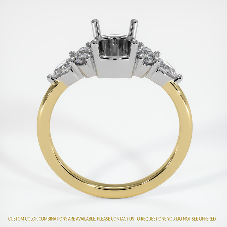 18K White & Yellow Accent Stones Ring Setting