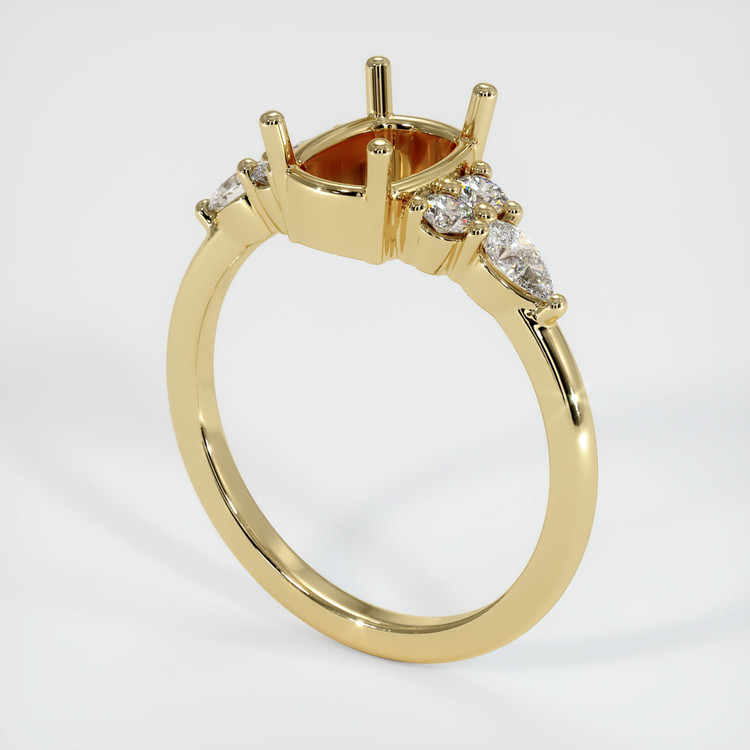 14K Yellow Gold Accent Stones Ring Setting