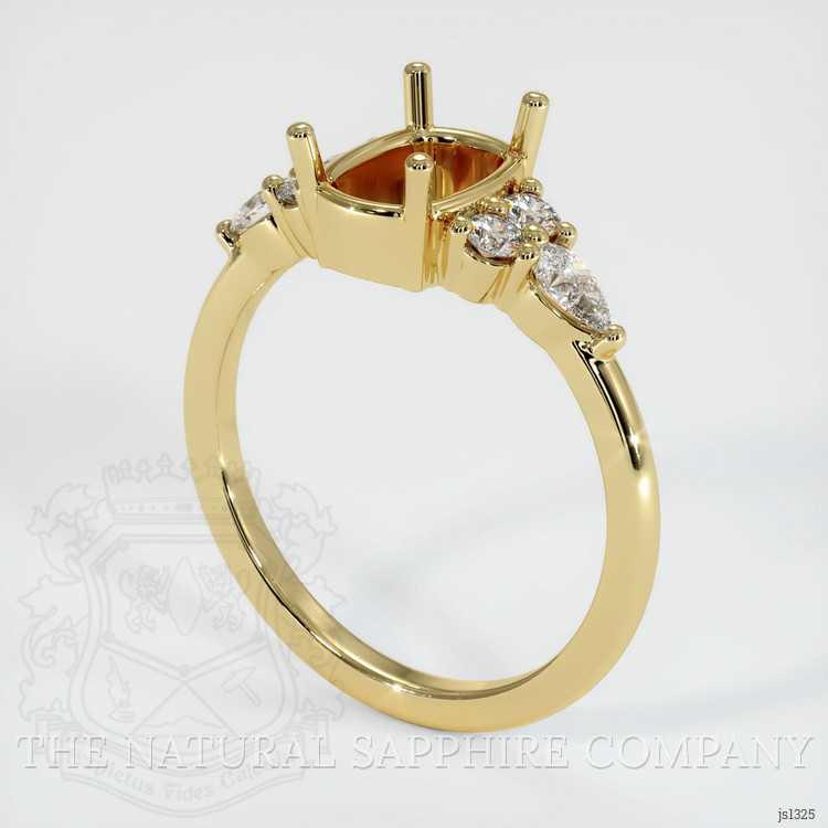 18K Yellow Gold Accent Stones Ring Setting