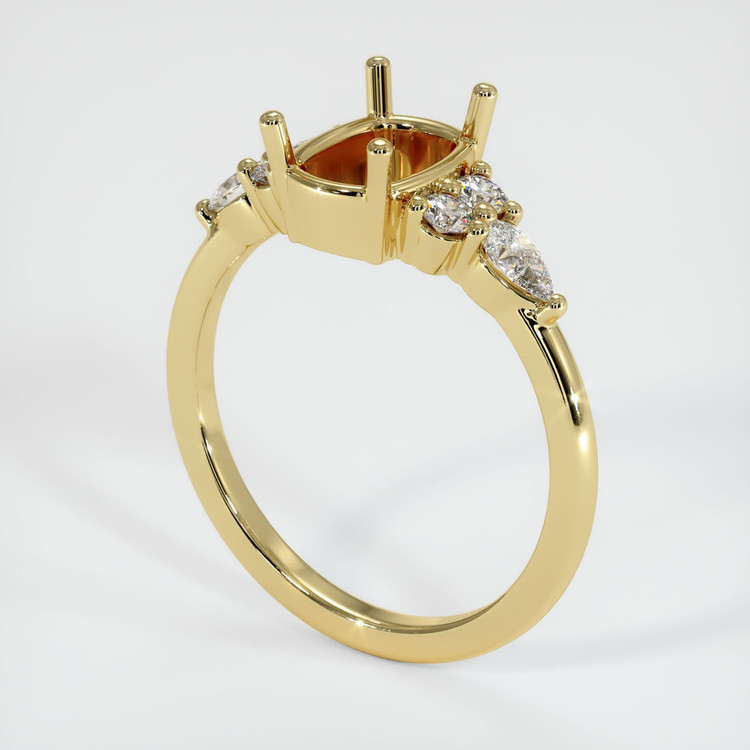 18K Yellow Gold Accent Stones Ring Setting