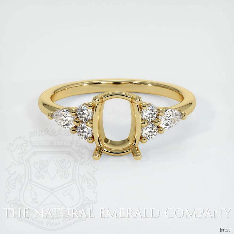 18K Yellow Gold Accent Stones Ring Setting
