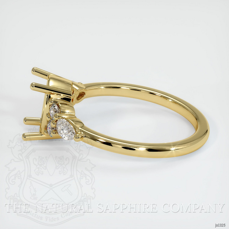 18K Yellow Gold Accent Stones Ring Setting