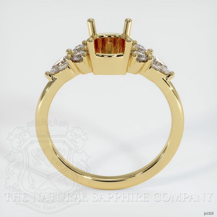 18K Yellow Gold Accent Stones Ring Setting
