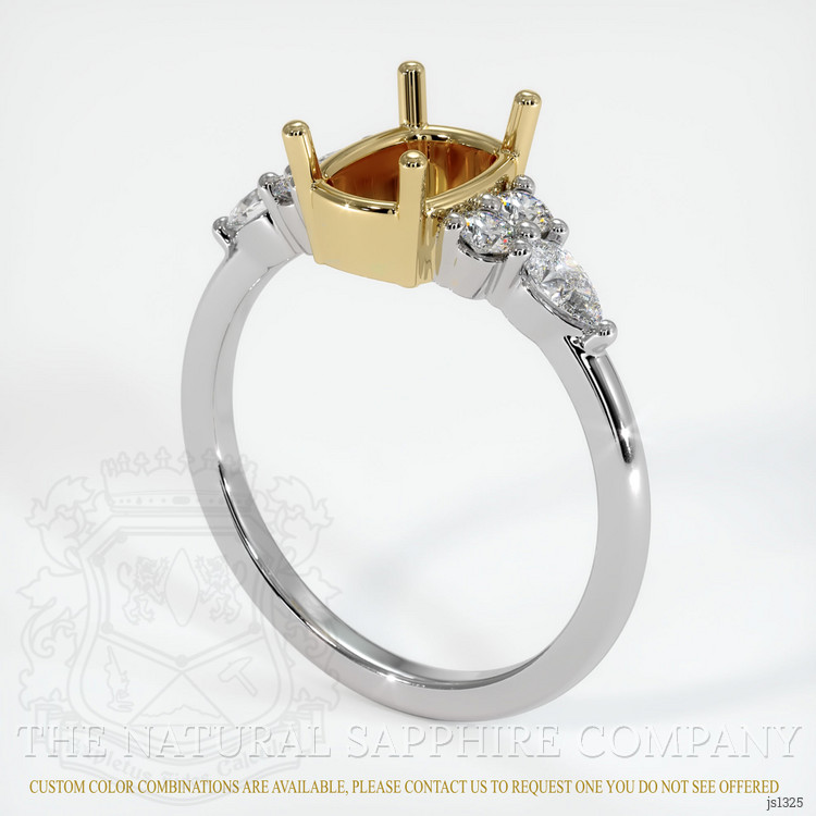 14K Yellow & White Accent Stones Ring Setting