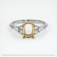 14K Yellow & White Accent Stones Ring Setting Image