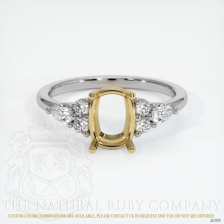 14K Yellow & White Accent Stones Ring Setting