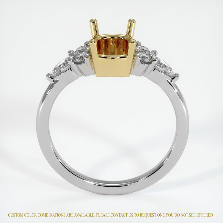 14K Yellow & White Accent Stones Ring Setting