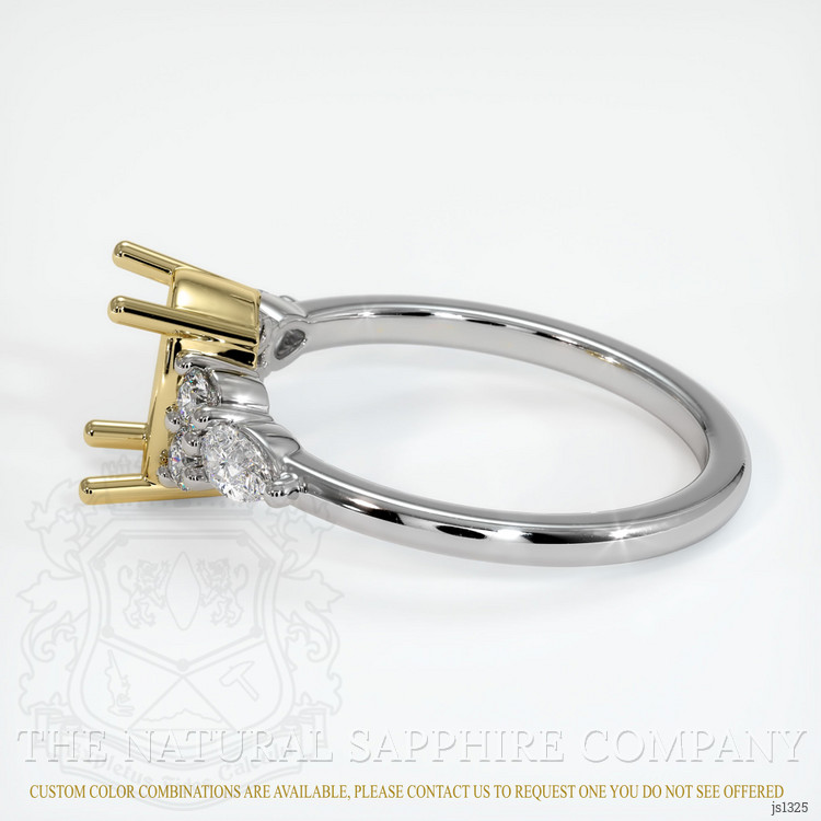18K Yellow & White Accent Stones Ring Setting