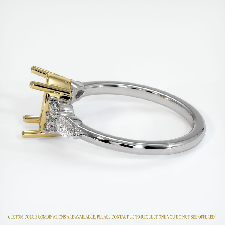 18K Yellow & White Accent Stones Ring Setting