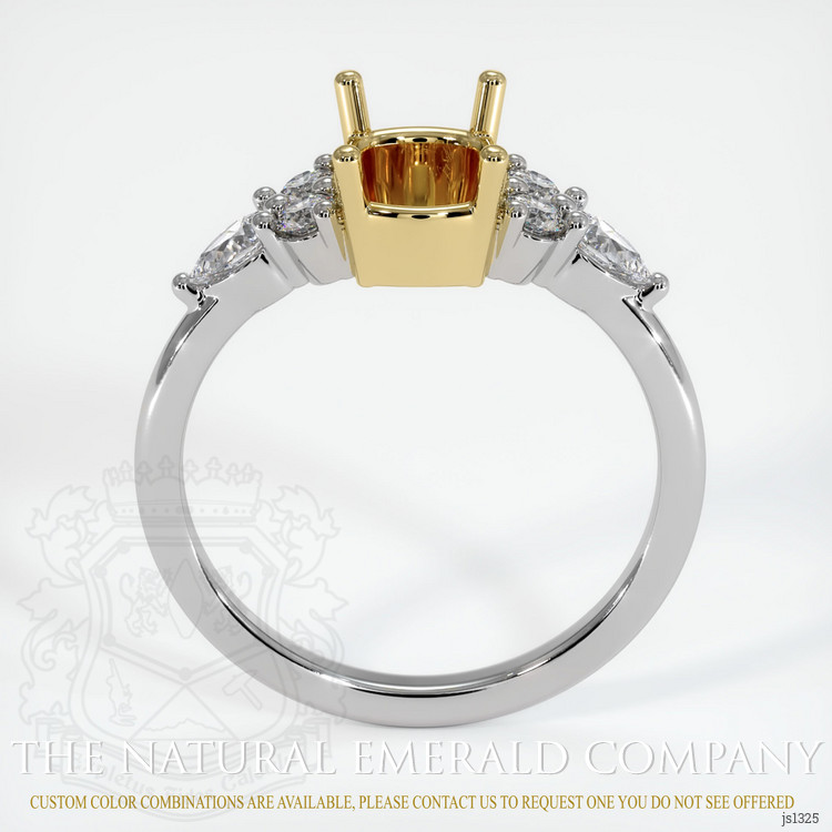 18K Yellow & White Accent Stones Ring Setting