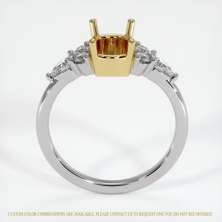 18K Yellow & White Accent Stones Ring Setting