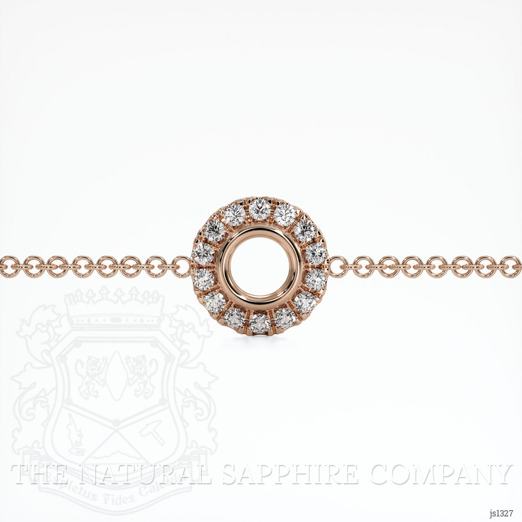 14K Rose Gold Pave Bracelet Setting