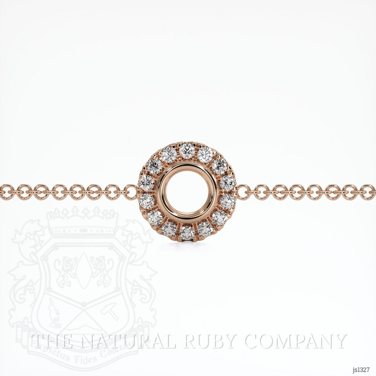 14K Rose Gold Pave Bracelet Setting