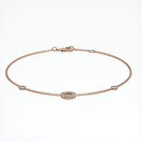 14K Rose Gold Pave Bracelet Setting Image