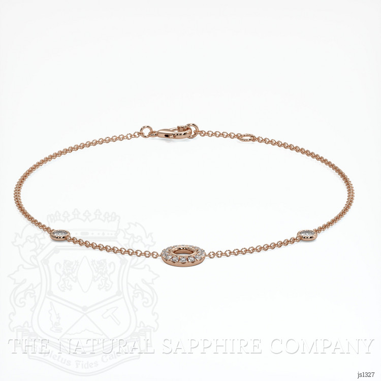 14K Rose Gold Pave Bracelet Setting