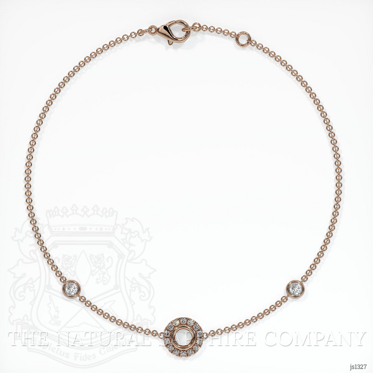 14K Rose Gold Pave Bracelet Setting