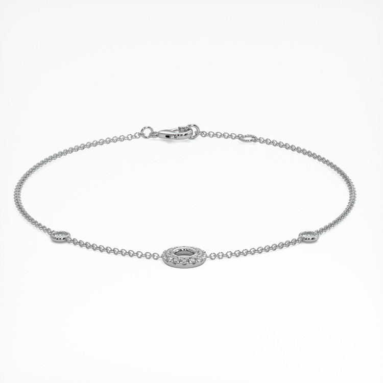 14K White Gold Pave Bracelet Setting