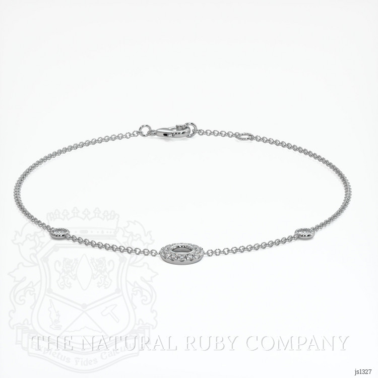 14K White Gold Pave Bracelet Setting