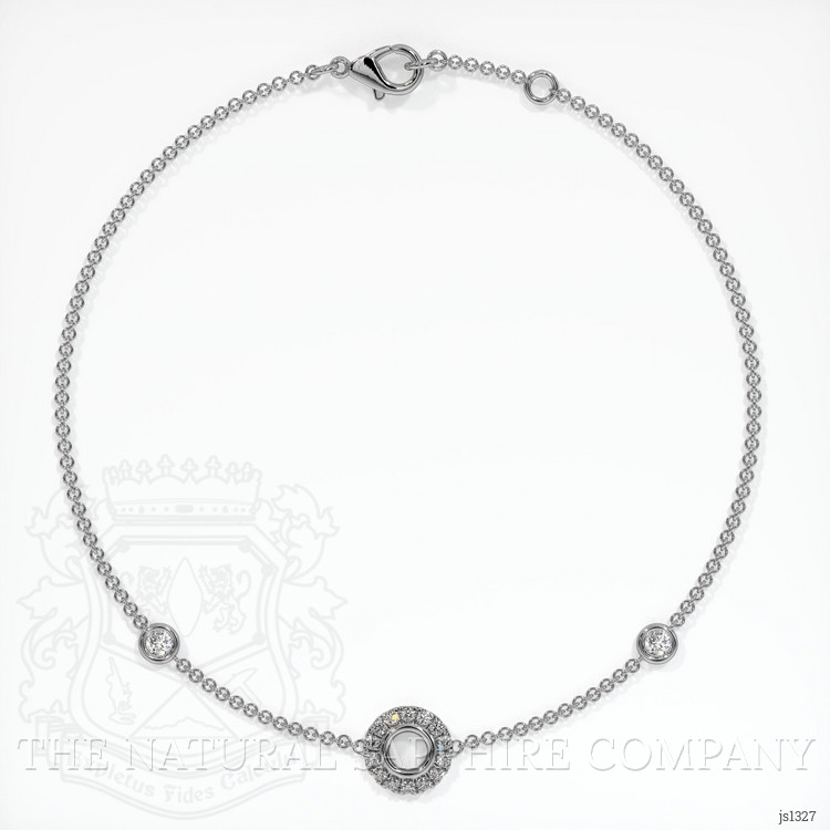 14K White Gold Pave Bracelet Setting